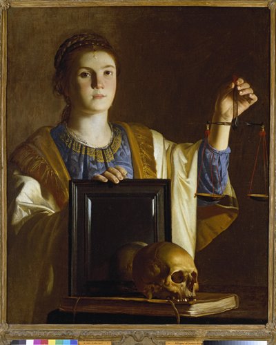 Wahrheit präsentiert einen Spiegel den Eitelkeiten der Welt, ca. 1620-1630 von Northern European School